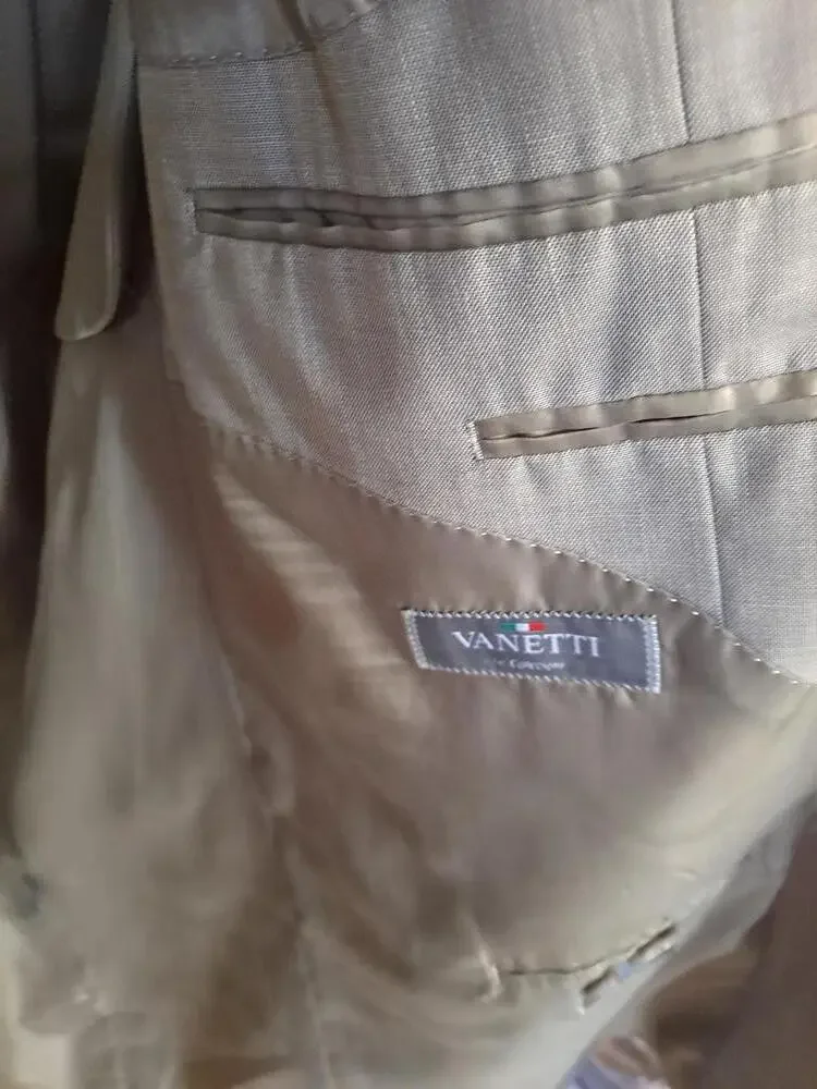 Vanetti Tan 3 Button Blazer‎ Size 48R